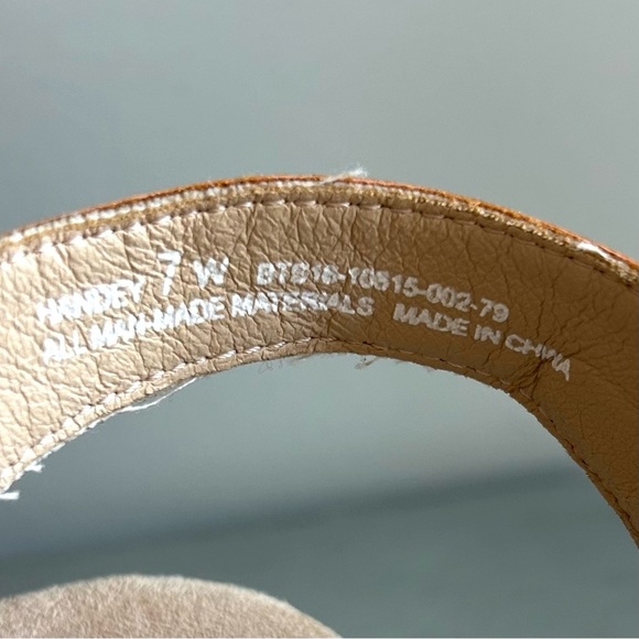 Yuu Handey Strappy Wedge Gladiator Tan Neutral Ankle Strap Sandals 7 Wide Boho - Picture 13 of 16